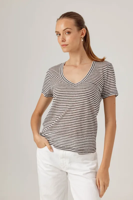 STRIPE LINEN JERRI TEE sold by We Are Sundays