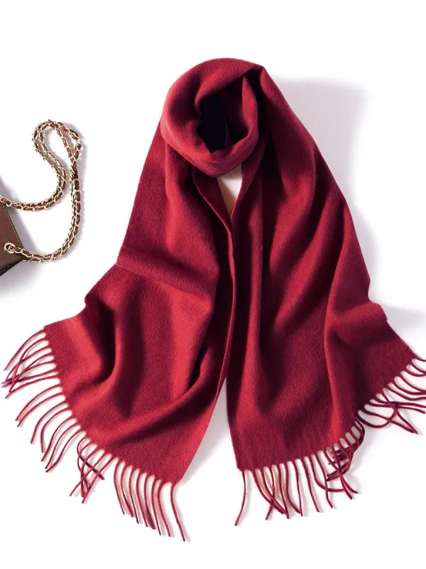 100% Wool Fringe Versatile Scarf sold by COMOBOCA