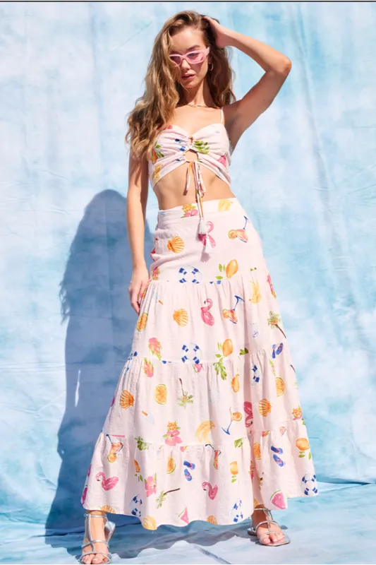Marjorie Pattern Maxi Skirt sold by fab'rik