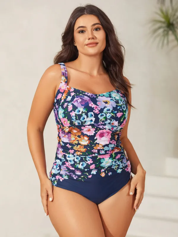 Floral Fun Ruched One-Piece Swimsuit sold by Bloomchic