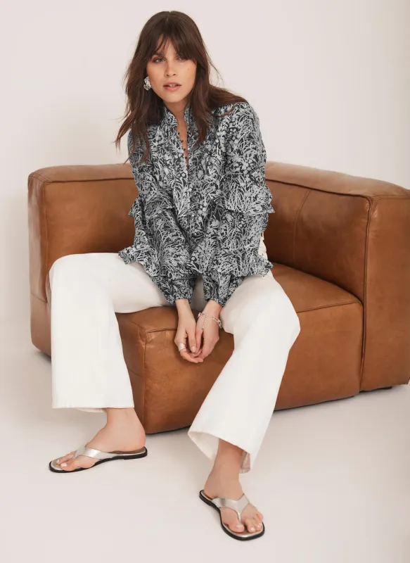 Navy Floral Print Blouse sold by Mint Velvet