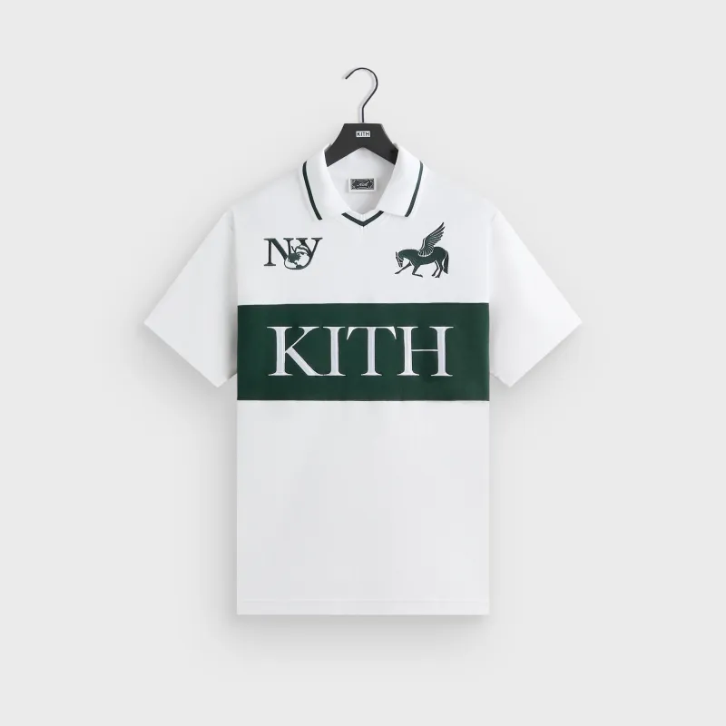 Kith Pique Short Sleeve Tap In Soccer Polo - White sold by Kith