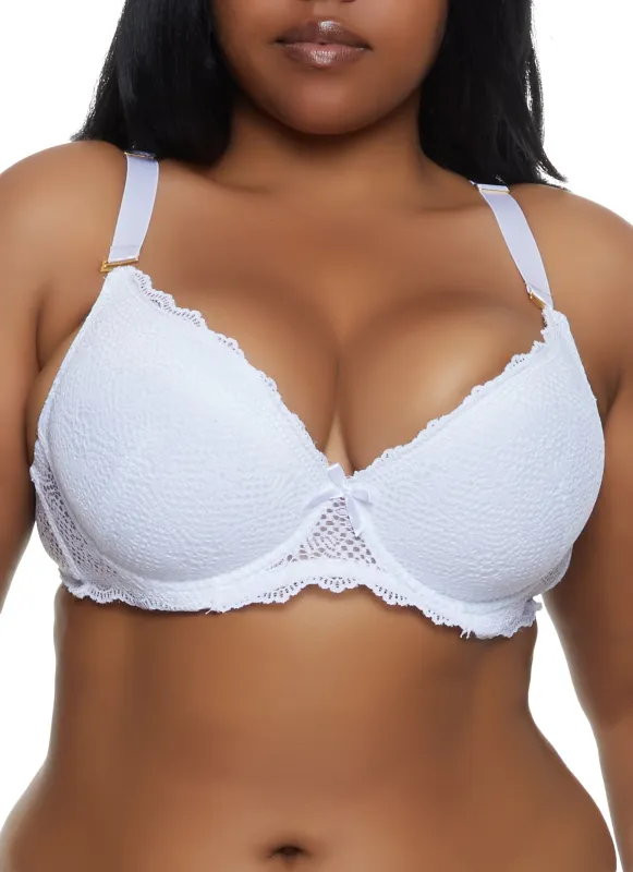 Plus Size Lace Convertible Plunge Bra sold by Rainbow