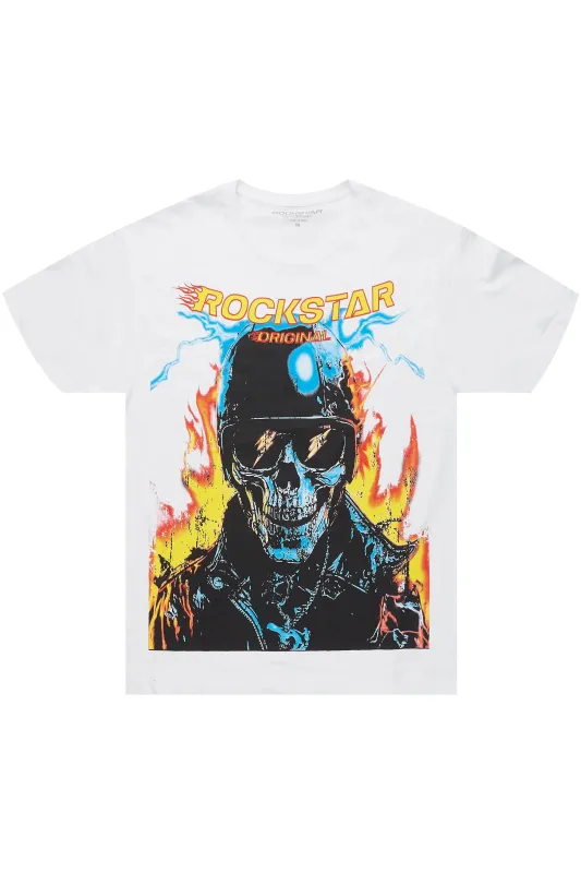 Balius White Oversized Graphic T-Shirt sold by Rockstar Original