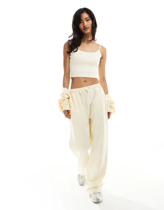 Kaiia wide leg joggers co-ord in lemon-Yellow sold by ASOS