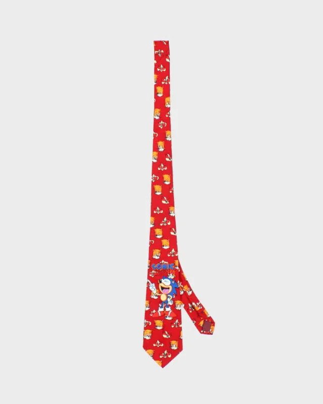 Vintage 90's Sega Sonic the Hedgehog All Over Print Tie sold by Rokit