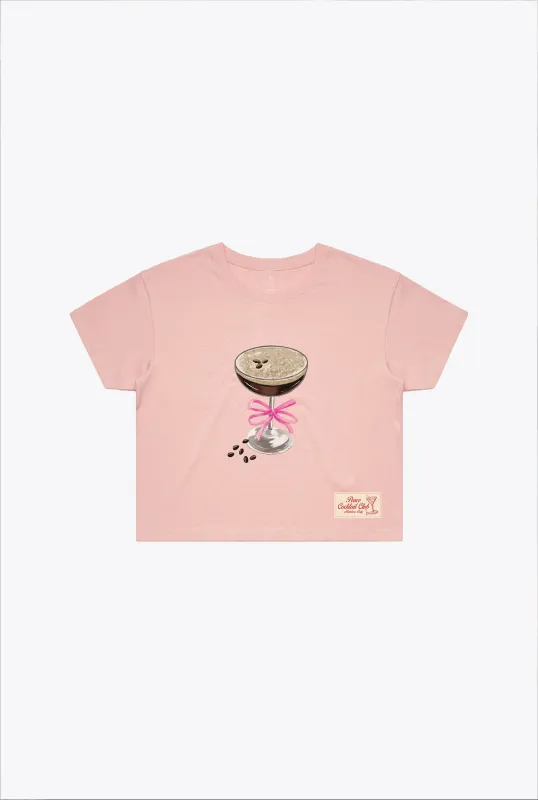 Espresso Martini Club Cropped T-Shirt - Dusty Pink sold by Peace-Collective