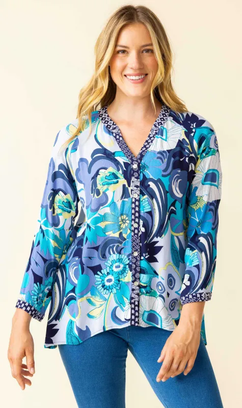 Mandarin Collar Top sold by Revolution Boutique
