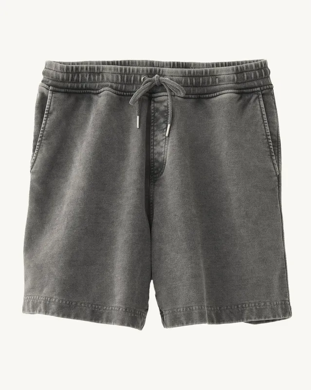 French Terry Garment Dyed Shorts - Washed Black sold by Corridor