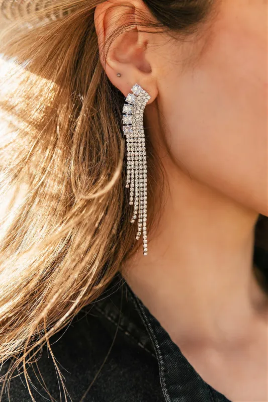 BEST SELLER!! The “Beverly” Crystal Drop Earring in Gold or Silver sold by Glitzy Bella