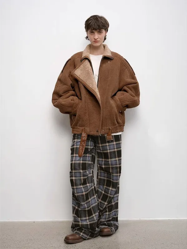 "Jazz Party" motorcycle jacket merino fur short fur coat sold by Firelady Sheepskin