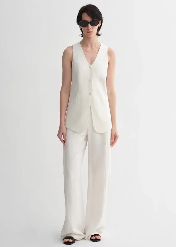 Mulberry silk linen V-neck vest summer suit for women sold by Firelady Sheepskin