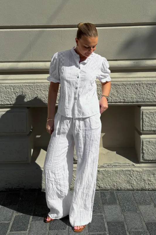 Lorann Pants White sold by Noella Fashion