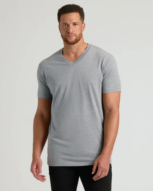 Heather Gray Tall Short Sleeve Classic V-Neck sold by True Classic