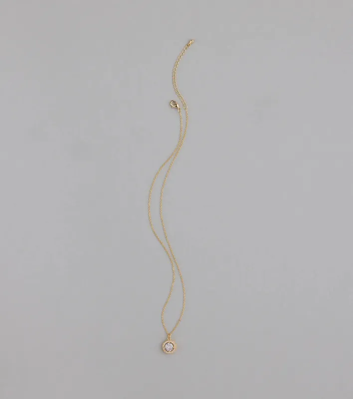 Radiant 14K Plated Cubic Zirconia Charm Necklace sold by Windsor
