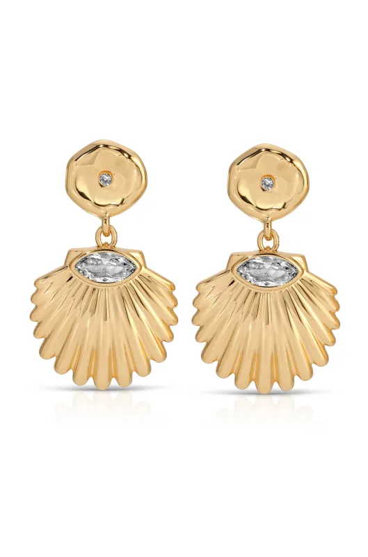 Santorini Shell Drop Earrings sold by ettika