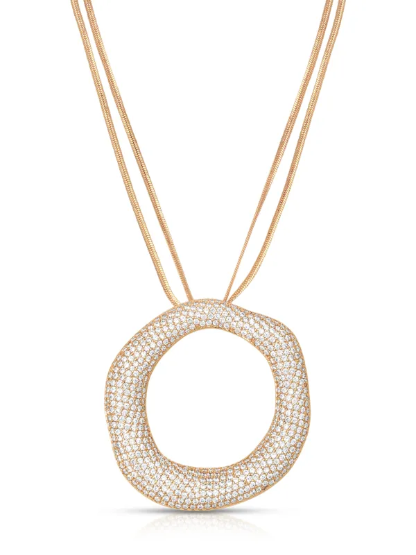Open Circle Pavè Necklace sold by ettika