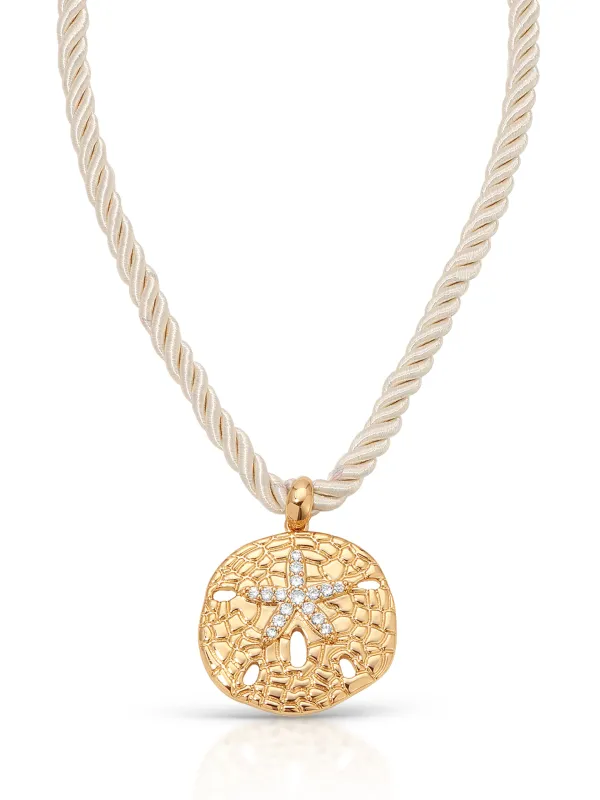 Sand Dollar Pendant Necklace sold by ettika