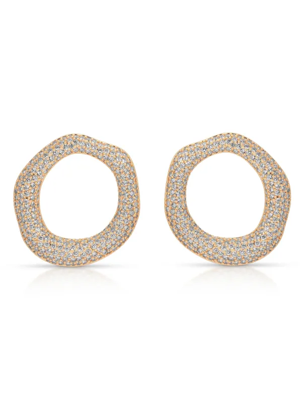 Open Circle Pavè Earrings sold by ettika