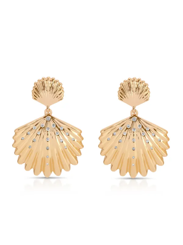 Sun-drenched Shell Earrings sold by ettika