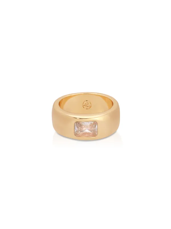 Emerald Cut Treasure Ring sold by ettika