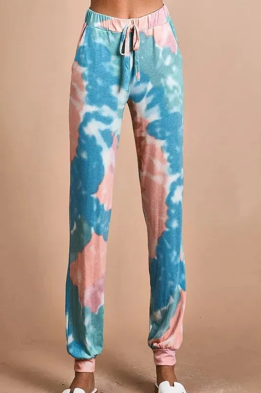 BiBi Tie Dye French Terry Jogger Pants sold by Charming Charlie
