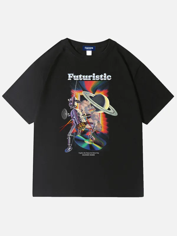 Eleven Oasis Futuristic Mecha Warrior Cotton T-Shirt sold by Eleven Oasis