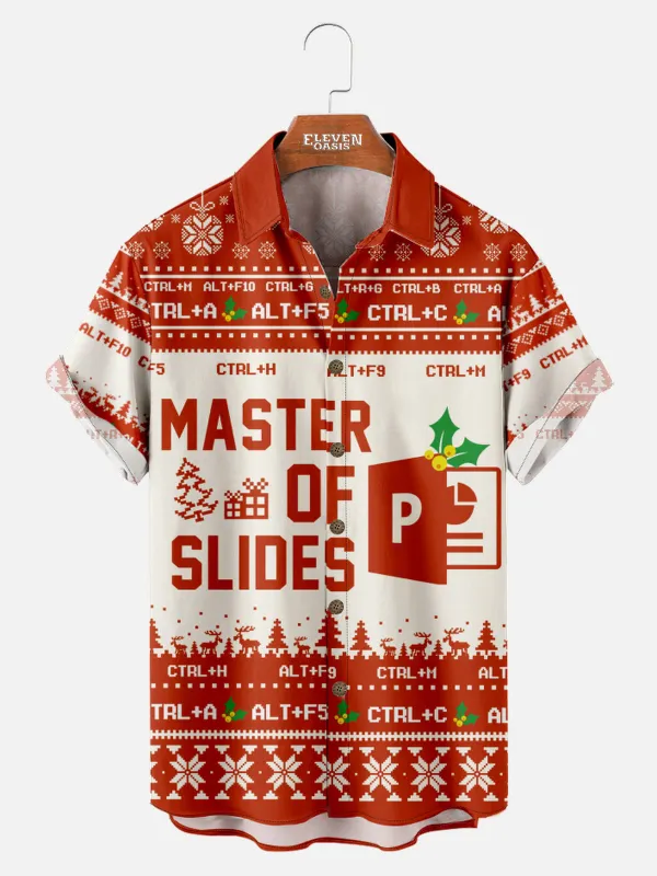 Men's Master of Slides Short Sleeve Shirt sold by Eleven Oasis