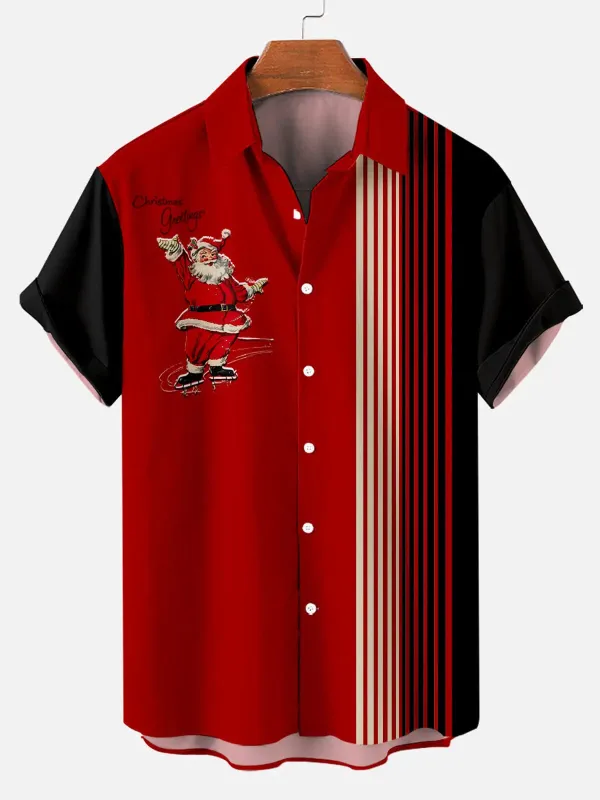Tall Christmas Greeting Santa Men's Short Sleeve Shirt sold by Eleven Oasis