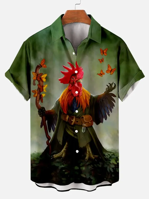 Men's Hawaiian Chick Short Sleeve Shirt sold by Eleven Oasis