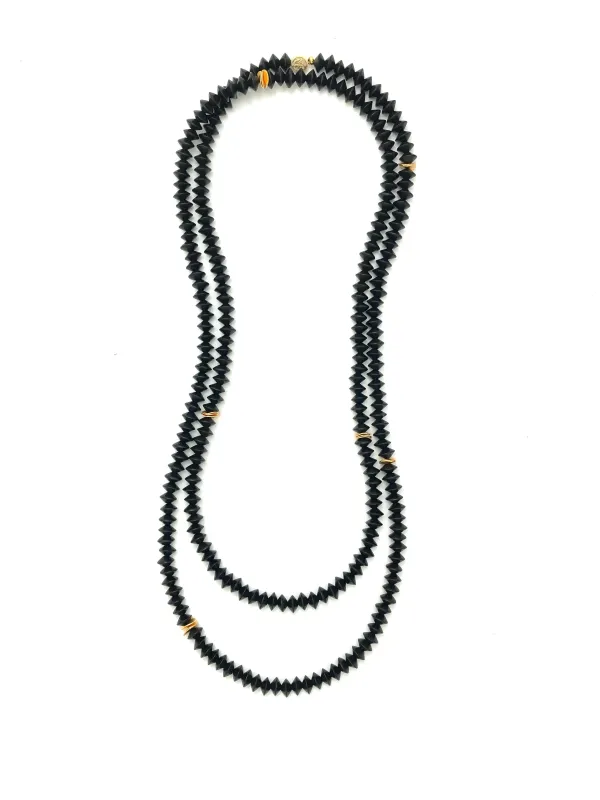 Long Wrap Necklace - black sold by Anchor Beads