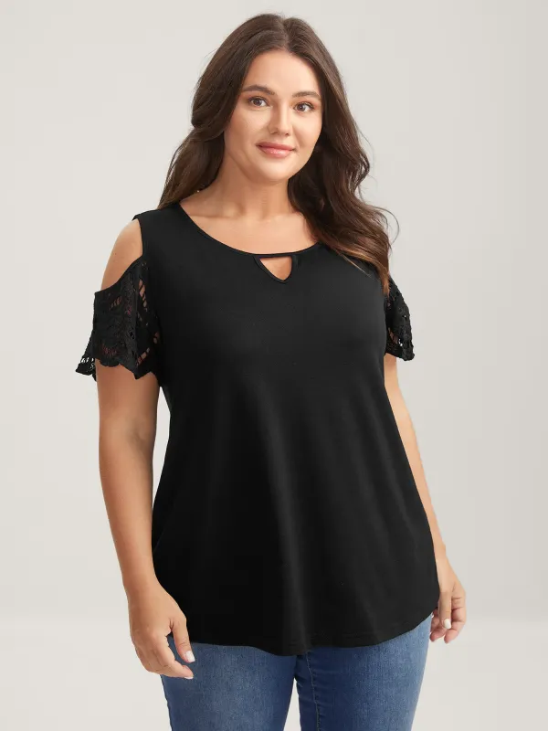 Sleeve Cut-Out Cold-Shoulder T-Shirt sold by Bloomchic