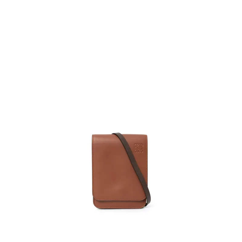 Gusset Flat Crossbody Bag in Cognac sold by MARAIS