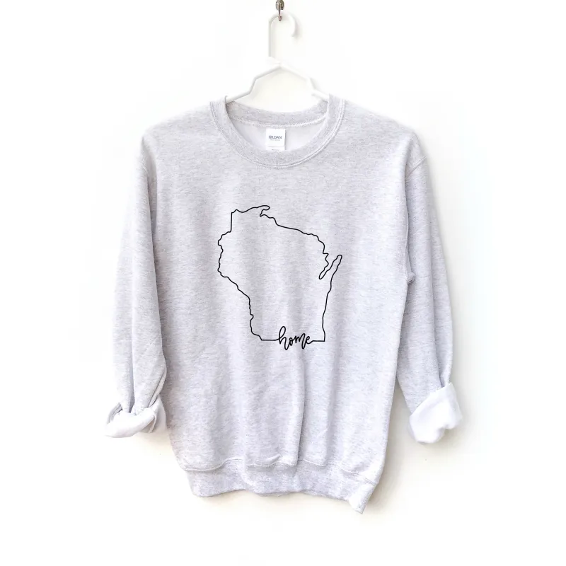 Wisconsin Home Crewneck Sweatshirt sold by Detailed Threads Boutique