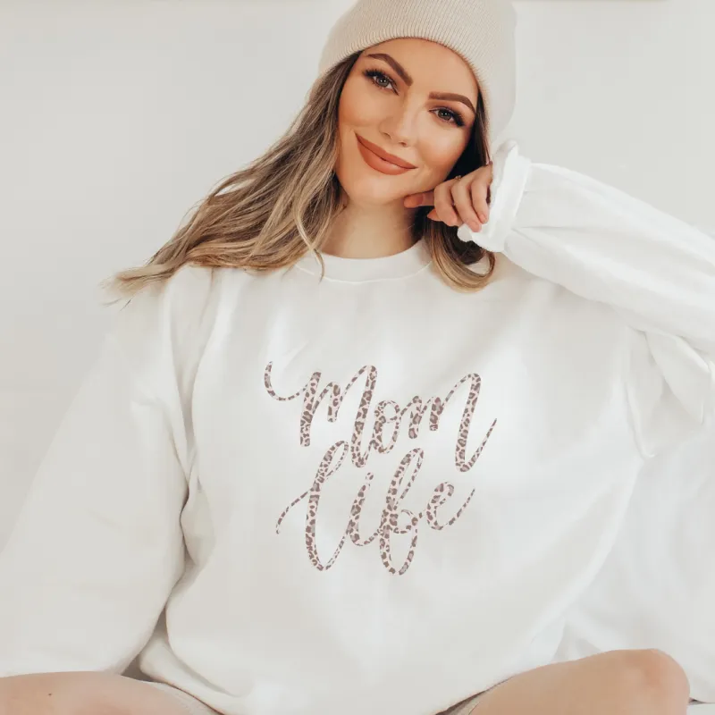 Mom Life Leopard Sweatshirt sold by Detailed Threads Boutique