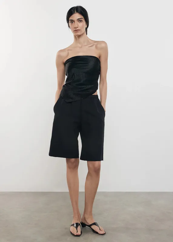 Enza Costa - Textured Satin Scarf Top - Black sold by Jessie Boutique