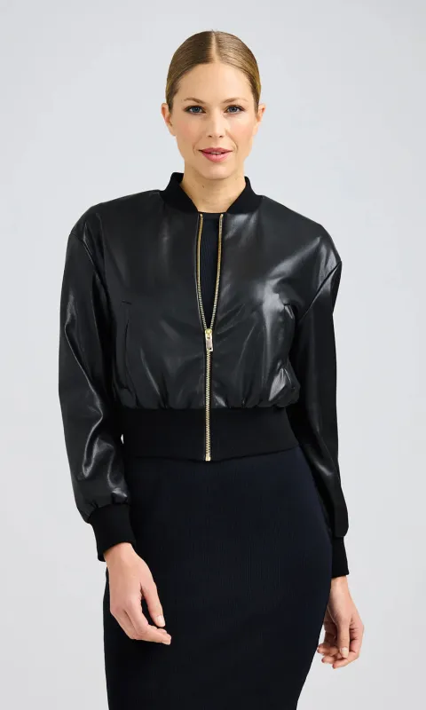 Generation love - Adalyn Vegan Leather Bomber - Black sold by Jessie Boutique