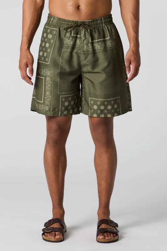 Bandana Print Swim Short sold by Urban Planet