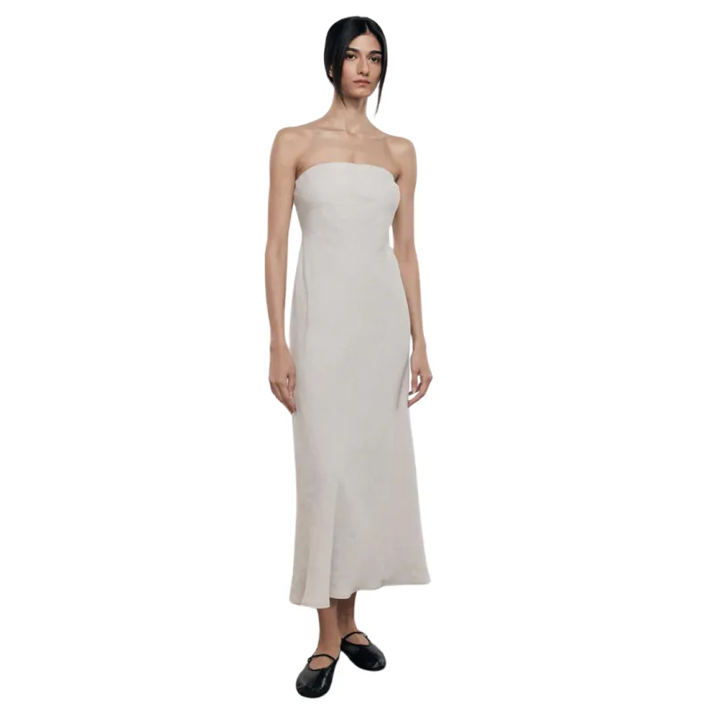Enza Costa - Linen Bias Dress - Flax sold by Jessie Boutique
