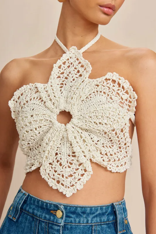 Cult Gaia - Darlena Crochet Top - Off White sold by Jessie Boutique