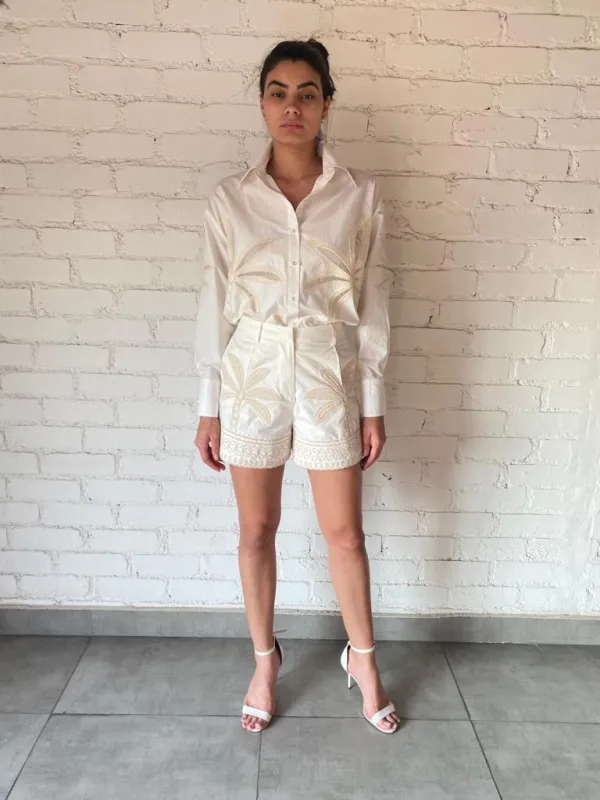 Hemant and Nandita - Ari Oversized Shirt - White sold by Jessie Boutique