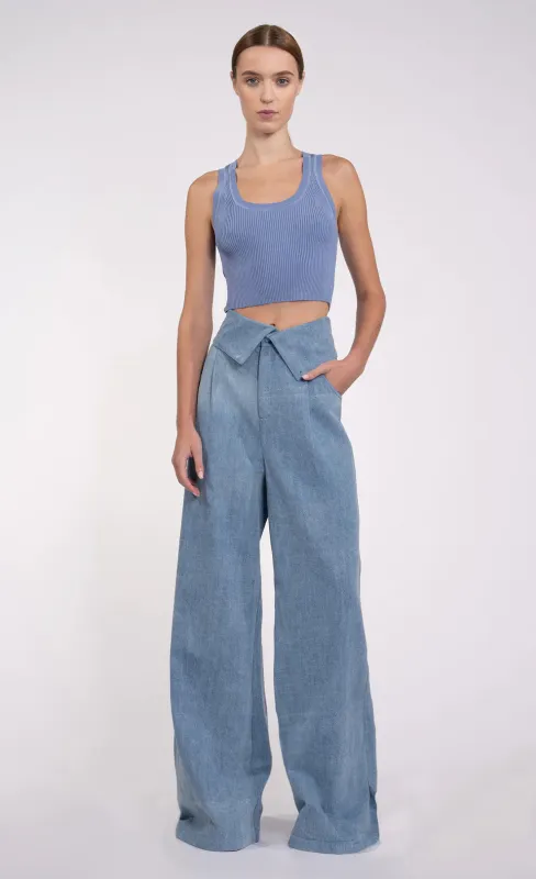 Nonchalant - Eve Crop - Blue sold by Jessie Boutique