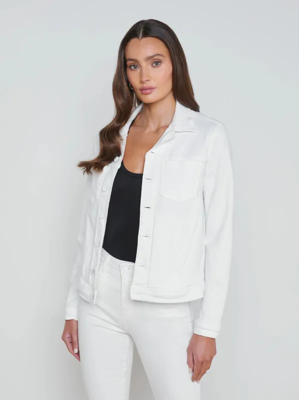 L’agence - Shuri Denim Jacket - Blanc sold by Jessie Boutique