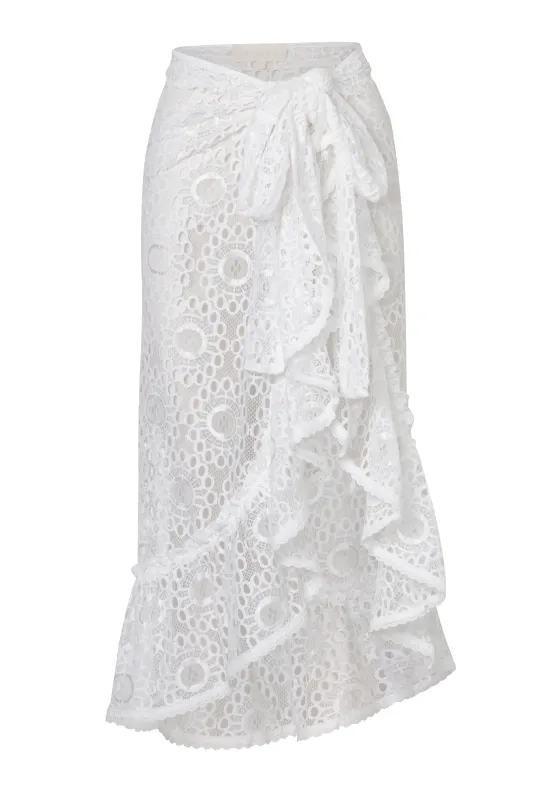 Waimari - Soho Wrap Skirt - White sold by Jessie Boutique