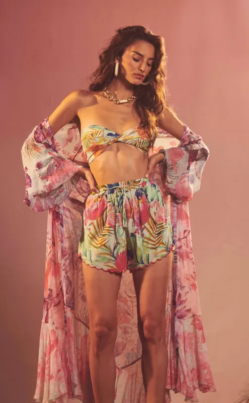 Rococo Sand - Zazu Crepe Bandeau - Motley Tropical sold by Jessie Boutique