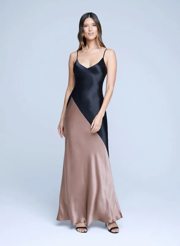 L’agence - Serita Dress - Black/sparrow sold by Jessie Boutique