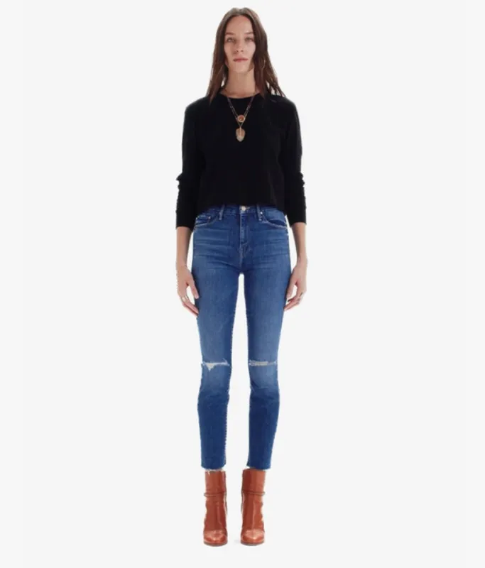 Mother - High Waisted Looker Ankle Fray - Nature Tune Up sold by Jessie Boutique