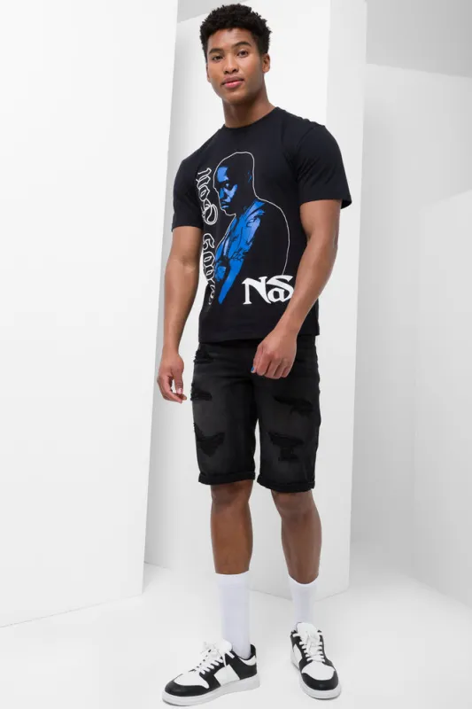 Nas Relaxed Short Sleeve T-Shirt Black sold by Ackermas