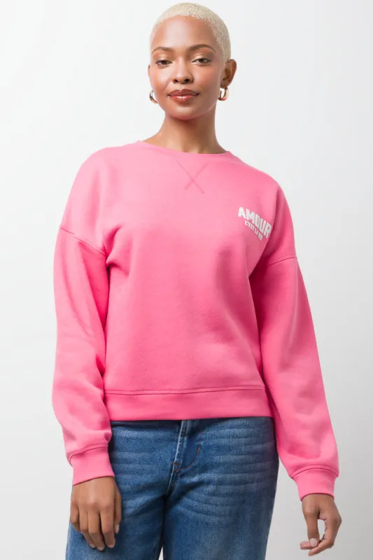 Amour C'est La Vie Crew Neck Tracktop Pink sold by Ackermas