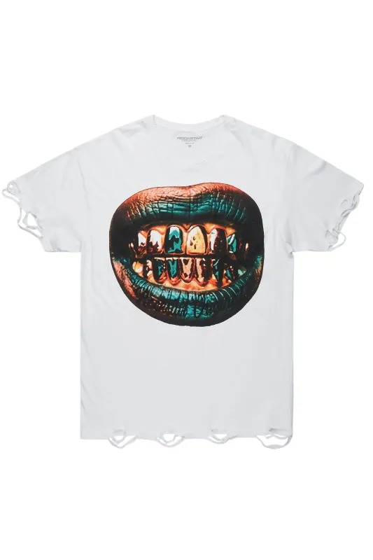 Gonen White Oversized Graphic T-Shirt sold by Rockstar Original